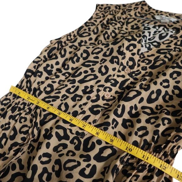 Tucker Womens Silk Leopard Print Dress Size‎ Small Tie Waist Kitty Cat Dreamer - Picture 11 of 12